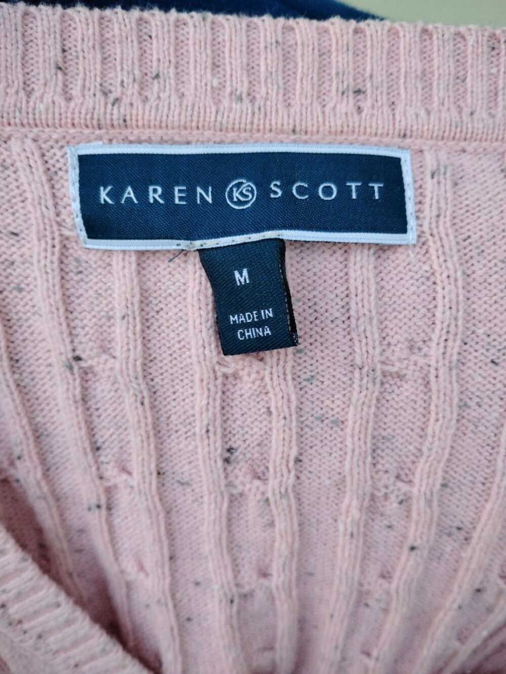 Karen Scott Cotton Blend Cable Knit Sweater - Picture 5 of 7